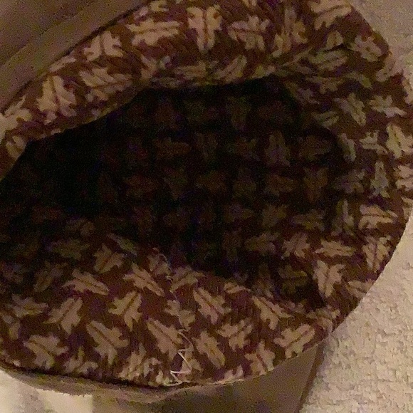 Vintage Frye Fold Over Suede Heeled Boots Mid Calf Brown Size 8.5 Wood Heel - Picture 8 of 9